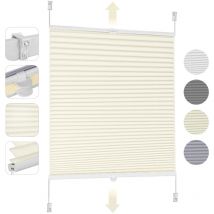 Sekey - Plissee ohne Bohren Klemmfix, Faltrollo Jalousie Plissee Rollo, Verspannt Blickdicht Sichtschutz und Sonnenschutz Easyfix Fensterollo für