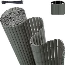 Sekey - Sichtschutzmatte pvc Sichtschutzzaun Gartenzaun, Doppelte Verstärkung, Grau / 0,80 x 3 m
