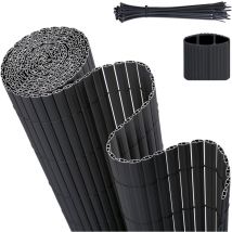 Sekey - Sichtschutzmatte pvc Sichtschutzzaun Gartenzaun, Doppelte Verstärkung, Anthrazit / 1,60 x 4 m