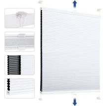 Sekey - Wabenplissee ohne Bohren Verdunkelung Rollo 100% verdunkelnd Blickdicht, Klemmfix, Aluminiumschiene, Zweiseitig wählbar in Weiß & Grau, 60 x