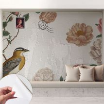 Selbstklebend Tapete - Abwaschbar - Arbeitszimmer - Esszimmer- Top Qualität Vintage-blumen 208x146 Cm
