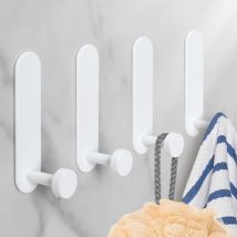 Selbstklebende Haken, 4 Stück, Aluminium-wandhaken Für Bad Und Küche, Kein Bohren Erforderlich, Wasserfest, Für Handtücher, Geschirrtücher Und Büro, 