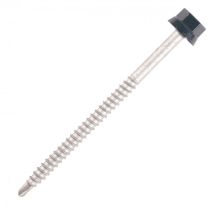 Trapezblechschraube Rippenscheitel Holzhalter - Ø6.3 x 75 mm - TH12 - Blaugrau RAL5008 - Packung mit 100 Stück - ZTW-63075-5008 - Scell-it