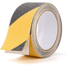 Odipie - Selbstklebendes Anti-rutsch-klebeband, Anti-rutsch-klebeband Für Drinnen Und Draußen, Ideal Für Treppen Und Stufen, Schwarz/gelb, 5 Cm X 10 M