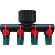 Jardibric - Sélecteur Extra 4 Sorties f 20x27 pour Arrosage Goutte à Goutte Ø6mm Tenue Renforcée par Cannelure Intérieure et Bague de Serrage pour