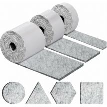 Cyslmuk - Self-Adhesive Furniture Pads, Furniture Chair Pads 3 Rolls (100x10cm+100x5cm+100x2cm), 5mm-Thick Chair Pad Felt Pad
