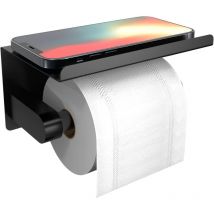 Jalleria - Self Adhesive Toilet Paper Holder with Phone Shelf, Wall Mounted Toilet Paper Roll Holder, Rustproof Bathroom Washroom Tissue Roll Holder