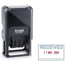 4750/L2 Eco Self Inking Word and Date Stamp received 39x23mm Blue/Red Ink - Trodat