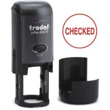 Trodat - Printy 46019 Self Inking Word Stamp checked 19mm Diameter Red Ink
