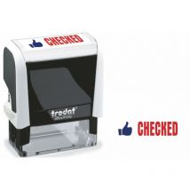 Trodat Trodat Office Printy 4912 Self Inking Word Stamp CHECKED 46x18mm Blue/Red