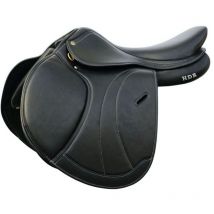 Sella da salto Henri De Rivel modello Universal doppiato in cuoio con archetto intercambiabile: 17,5', nero