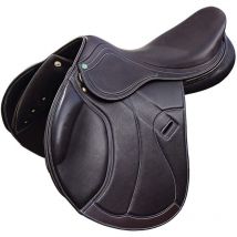 Sella da salto Henri De Rivel modello Galia doppiato in cuoio : 16,5', nero