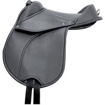 Prolight - Sella inglese per bambini con maniglione completa di sottopancia, staffe e staffili: Sella 10' - Nero