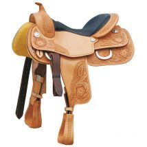 Sella Reiner in cuoio hermann Oak con lavorazione flower 555: 15.5', Marrone