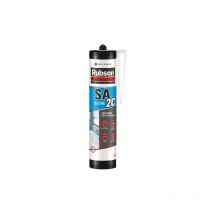 Rubson - Sellador sanitario de silicona acética gris oscuro cartucho de 280 ml