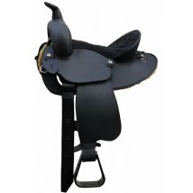Selle western en cuir synthétique avec jupe arrondie et poney taille archipel