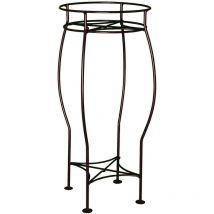 Sellette ronde fer vieilli h. 60 pour pot 26 cm - Acier époxy - Louis Moulin