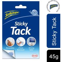 Sellotape Sticky Tack for Home & Office, Reusable Blue Tack Adhesive, 45g