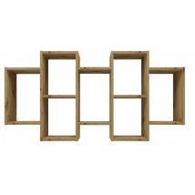 Hucoco - selma - Modern living room hanging bookcase - 129.5x20x65 - 7 shelves