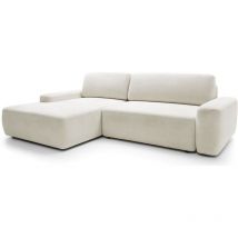 Selsey - Baleo - Ecksofa mit Schlaffunktion, Chenille-Bezug, Creme, linksseitig