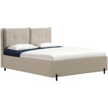 Selsey Belleo – Polsterbett 160x200 Mit Klappbaren Rückenkissen, Wasserfester Chenille Und Stauraum, Beige