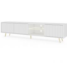 Bello - Mueble de tv - de pie - Blanco - 175 cm - moderno - con led - Selsey