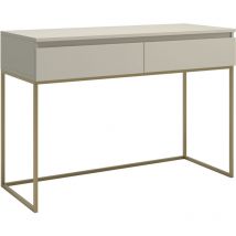 Selsey - Bemmi - Coiffeuse - 120 cm - gris-beige avec pieds dorés