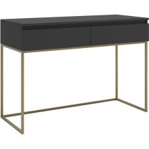 Bemmi - Consolle con struttura in metallo dorato - 120 cm - Nero - Selsey