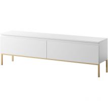 Selsey BEMMI - Armario RTV, blanco con patas doradas, 150 cm