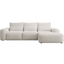 Carnos - Ecksofa mit Schlaffunktion, wasserabweisendem Chenille-Bezug in Creme, rechtsseitig - Selsey