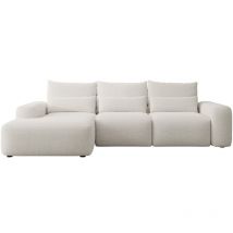 Carnos - Ecksofa mit Schlaffunktion, wasserabweisendem Chenille-Bezug in Creme, linksseitig - Selsey
