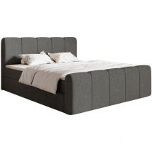 Cloudy ii - Boxspringbett 200x200 cm, mit Bettkästen und Topper, Chenille Dunkelgrau - Selsey