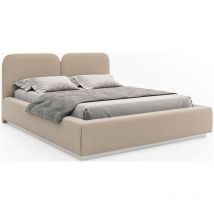 Selsey Comoves – Polsterbett 160x200 Mit Veloursbezug, Led, Bettkasten Und Lattenrost Hellbeige