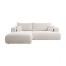 Selsey - Eck-Schlafsofa Ovo L-Form Creme mit Behälter, Boucle, rechte Seite