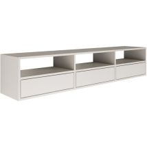 Selsey - Framme – Mobile Tv Sospeso Con Tre Anta E Ripiani Aperti – Bianco – 150 Cm