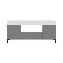 Selsey - gusto - Meuble tv avec led à piles / Banc tv avec led à piles (blanc mat / blanc mat, 137 cm)