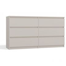 Selsey - malwa - Commode à six tiroirs - 138 cm - grège