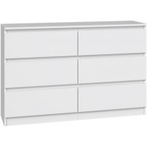 Selsey - malwa - Cómoda de seis cajones -120 cm - blanco