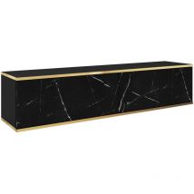 Selsey Mucalma - Tv-element Hängend, Schwarze Marmoroptik / Gold, 135 Cm