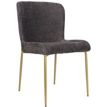 Neul - Silla acolchada - Patas de metal doradas - Gris - Selsey