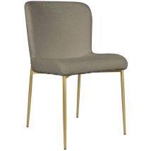 Selsey - neul - Silla acolchada - Patas de metal doradas - Greige