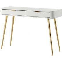 Oval - Schminktisch mit 2 Schubladen, Weiß, 112 cm - Selsey