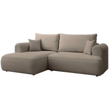 Ovo Mini - Eckschlafsofa linksseitig mit Stauraum, Easy-Clean-Chenille-Bezug, greige - Selsey