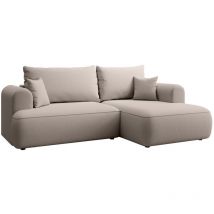 Ovo Mini - Eckschlafsofa Rechtsseitig Mit Stauraum, Easy-clean-samtbezug, Grau - Selsey
