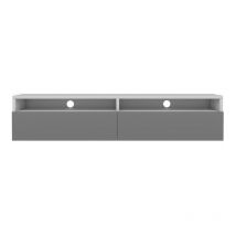 Selsey - Rednaw - Mueble tv con dos cajones - Blanco Mate / Gris Brillo - 140 cm
