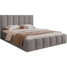 Selsey Sarafino - Polsterbett 140x200 cm, mit Bettkasten und Lattenrost, hellgrau