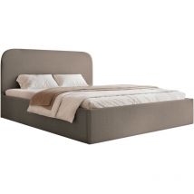 Sonvivo - Polsterbett 140x200 Mit Bettkasten, Chenille, Hellbraun - Selsey