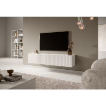 Selsey - Mobile tv Telire 140 cm Bianco con frontale lamellare