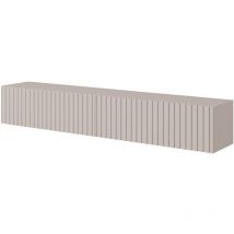 Selsey - telire - Meuble tv 2 portes - 175 cm - grėge avec façade à lattes