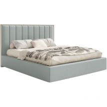 Selsey Togents - Polsterbett 140x200 Mit Veloursbezug, Bettkasten Und Led, Salbeigrün